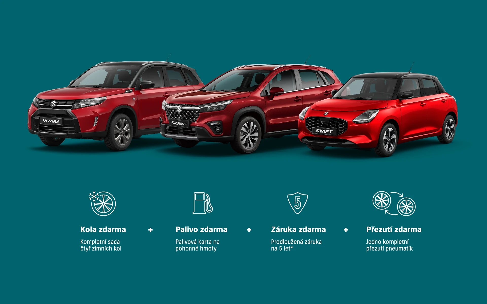 Kola a palivo zdarma pro Suzuki Vitara, S-Cross a Swift